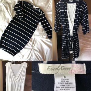 Maternity/Nursing robe and top with newborn gown